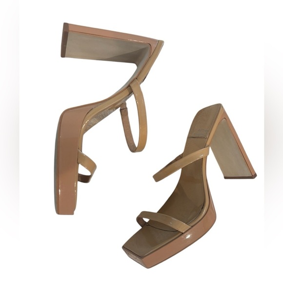 Jeffrey Campbell Women’s The Hustler Nude Platform Heel Sandal. Size 8.5 - Picture 1 of 7